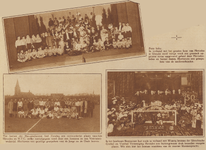 873982 Collage van 3 foto's betreffende de viering van het 50-jarig jubileum van de Utrechtsche Cricket en Voetbal ...